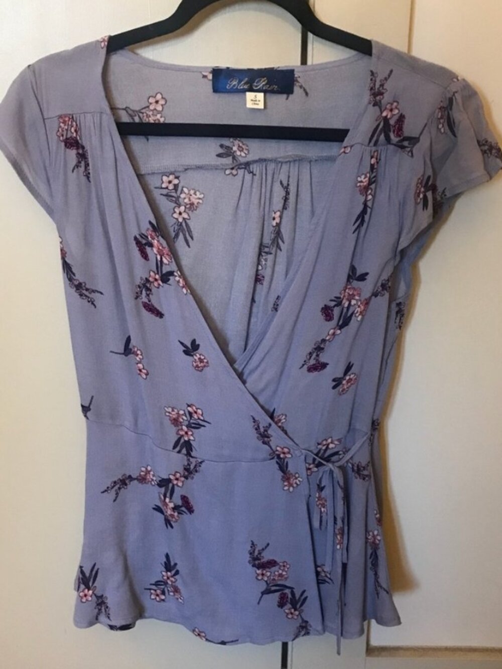 Floral print wrap top